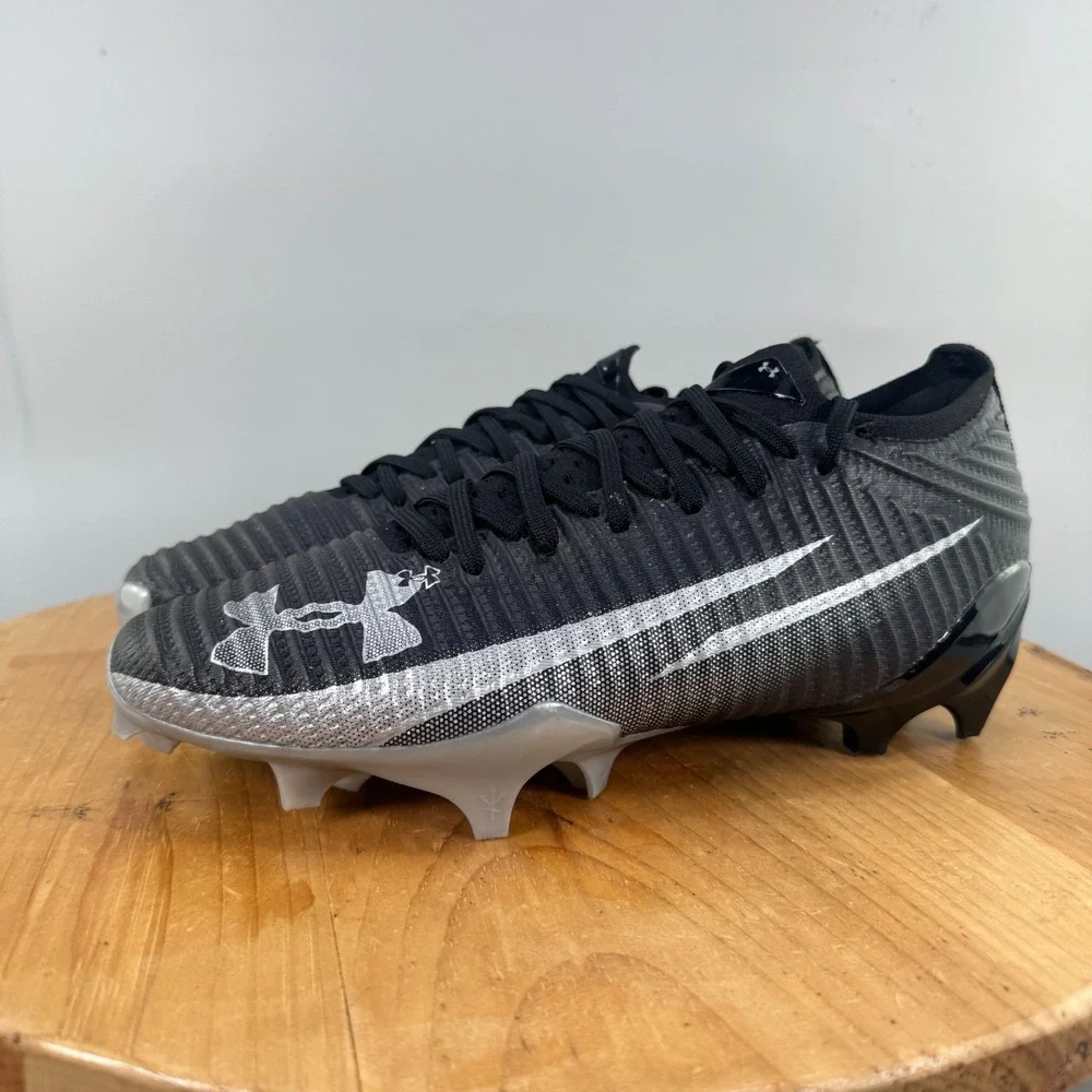 Under‎ Armour Blur Pro Mens Size 12 Black Silver Grey Football Cleats Smoke NEW